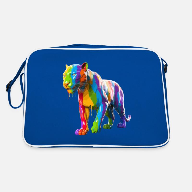 Éclaboussures de peinture Tiger avec des couleurs vives et Sac Retro