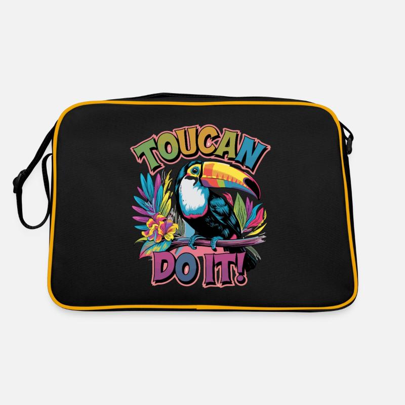 Toucan Fais-le ! Toucan coloré sur branche avec Sac Retro
