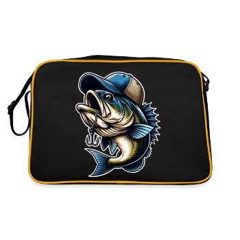 Fishing Fish With Cap Fish Hook - Retro Bag - black/gold - Back