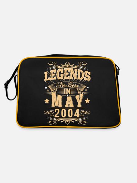 Mai 2004 Geburtstag Legende - Retro Tasche - Schwarz/Gold