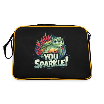 You sparkle! Turtle with corals and - Retro Bag - black/gold - Back