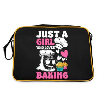 Backen Bäcker Bäckerei - Retro Tasche - Schwarz/Gold - Hinten