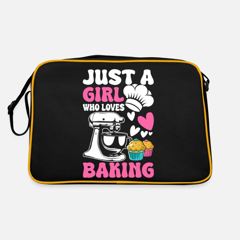 Backen Bäcker Bäckerei - Retro Tasche - Schwarz/Gold