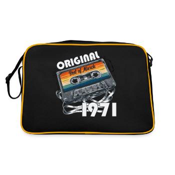 55ème anniversaire cadeau mari cassette mars 1971 - Sac Retro - noir/or - Dos