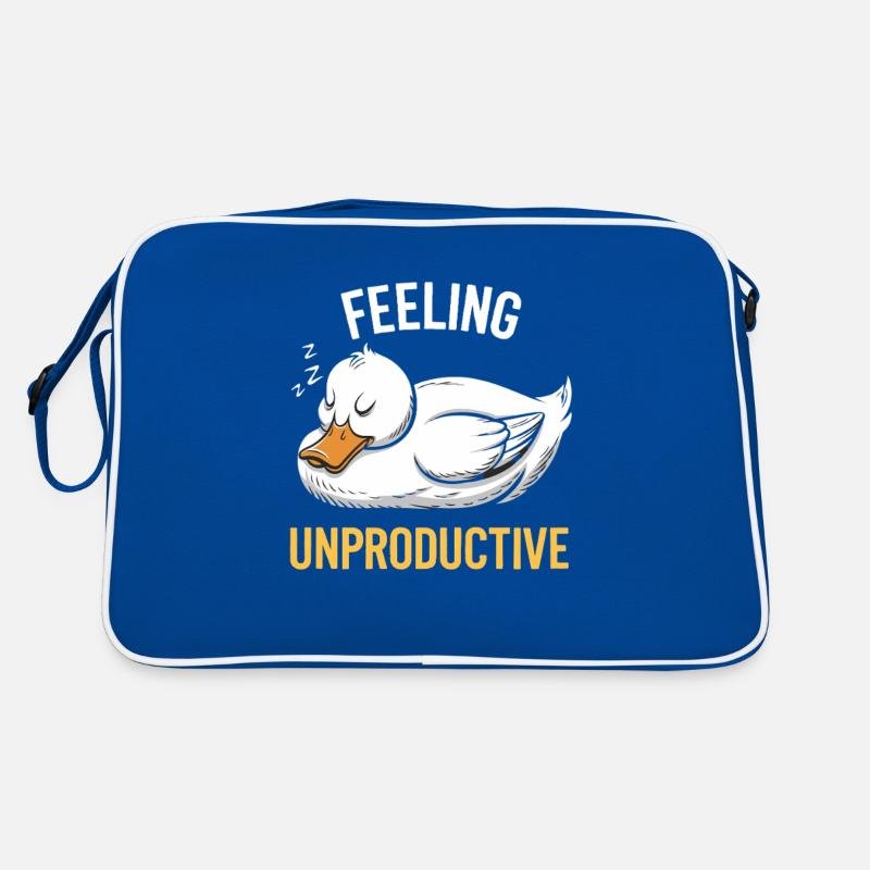 Feeling Unproductive Duck Illustration Retro Bag