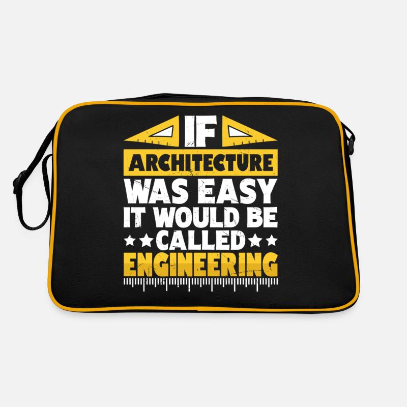 Architekt - Retro Tasche - Schwarz/Gold