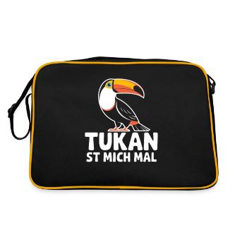 Toucan St Me Times, Toucan, Oiseau Exotique, - Sac Retro - noir/or - Dos