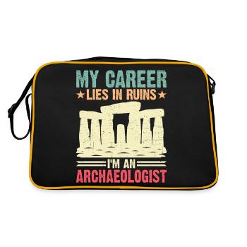 Ma carrière est en ruines Je suis archéologue - Sac Retro - noir/or - Dos
