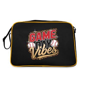 Baseball - Retro Tasche - Schwarz/Gold - Hinten