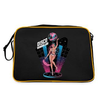 Disco Wonderland Retro Glamour Tanz - Retro Tasche - Schwarz/Gold - Hinten