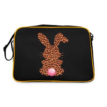 Lapin à imprimé léopard avec bulle rose - Sac Retro - noir/or - Dos