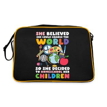 She believed she could change the world, so - Retro Bag - black/gold - Back