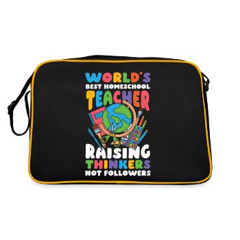Best Homeschool Teachers Don't Educate Thinkers - Retro Bag - black/gold - Back