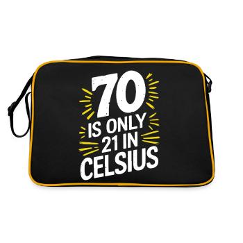 70 c’est 21 en degrés Celsius 70e anniversaire - Sac Retro - noir/or - Dos