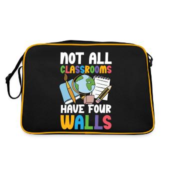 Nicht Alle Klassenzimmer Haben Vier Wände - Retro Tasche - Schwarz/Gold - Hinten