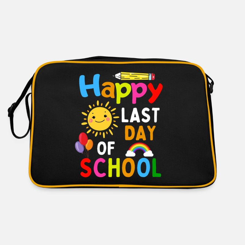 Lustiger Schulabschluss Spruch - Retro Tasche - Schwarz/Gold