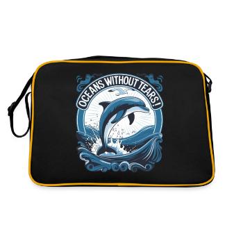 Oceans Without Tears Dolphine - Retro Tasche - Schwarz/Gold - Hinten