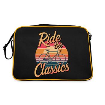 Ride The Classics für einen Rennradfahrer - Retro Tasche - Schwarz/Gold - Hinten