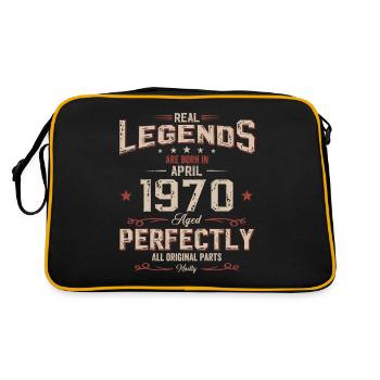 55ème anniversaire cadeau mari légende avril 1970 - Sac Retro - noir/or - Dos