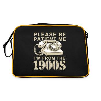 S’il vous plaît, soyez patient, je suis des années 1900 - Sac Retro - noir/or - Dos