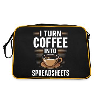 I Turn coffee into Spreadsheets Accountant Control - Retro Bag - black/gold - Back