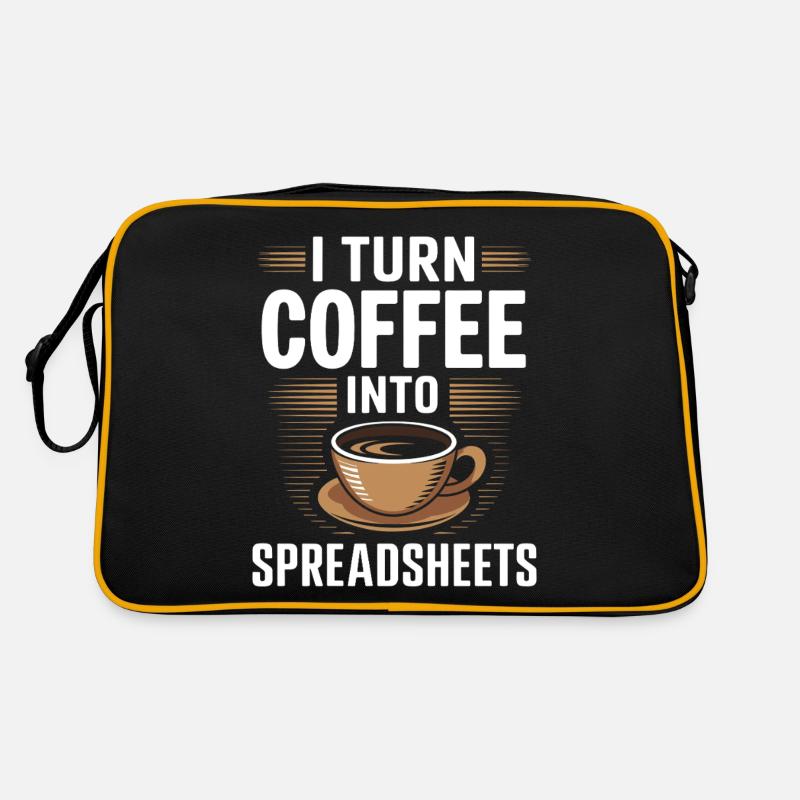 I Turn coffee into Spreadsheets Accountant Control - Retro Bag - black/gold