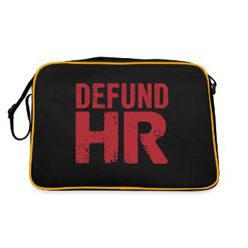 Defund HR Human Resources Lustiges HR-Meme - Retro Tasche - Schwarz/Gold - Hinten