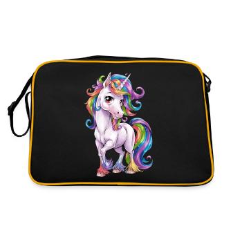 Licorne magique avec crinière arc-en-ciel pour - Sac Retro - noir/or - Dos