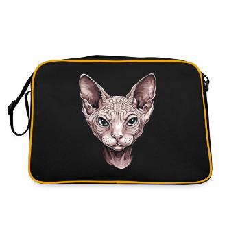 Fascinating Sphinx Cat Portrait Artwork - Retro Bag - black/gold - Back