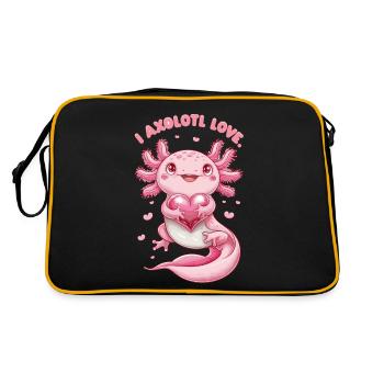 Axolotl Amour Coeur Câlin Mignon - Sac Retro - noir/or - Dos