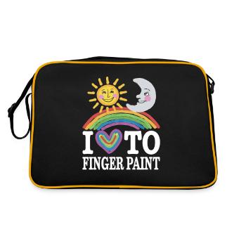 I Love Finger Paints Sun Moon Rainbow - Retro Bag - black/gold - Back