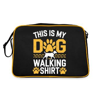 C’est ma chemise de promenade pour chien - Sac Retro - noir/or - Dos