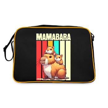 Mamabara Mutter Capybara - Retro Tasche - Schwarz/Gold - Hinten