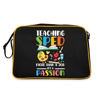 Teaching special education is more than a profession - Retro Bag - black/gold - Back