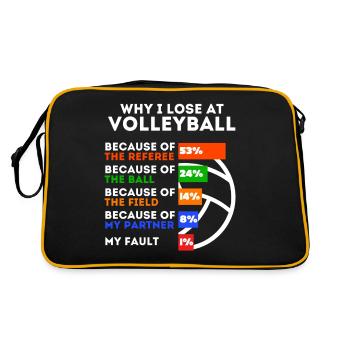 joueur de volley-ball drôle de volley-ball dicton - Sac Retro - noir/or - Dos