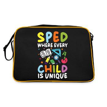 Special education where every child is unique - Retro Bag - black/gold - Back