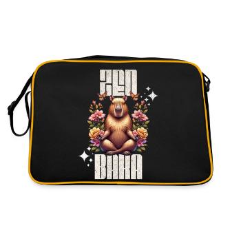 Zen Bara Capybara Yoga Meditation - Retro Tasche - Schwarz/Gold - Hinten