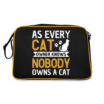 Drôle de chat disant propriétaire de chat - Sac Retro - noir/or - Dos