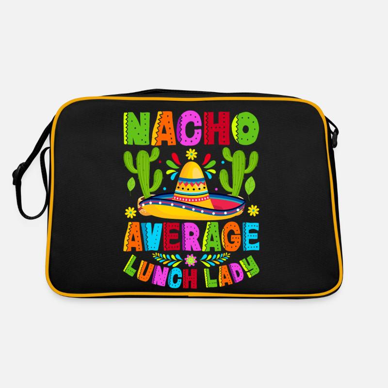 Nacho Average Lunch Lady - Retro Tasche - Schwarz/Gold