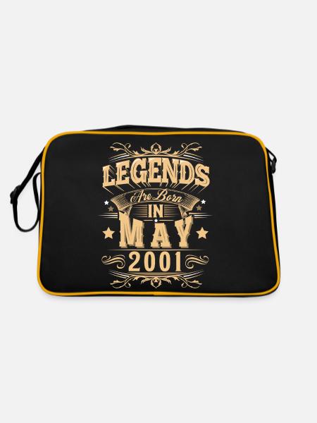 Mai 2001 Geburtstag Legende - Retro Tasche - Schwarz/Gold
