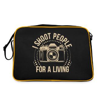 Je photographie des gens pour gagner ma vie Photographe drôle - Sac Retro - noir/or - Dos