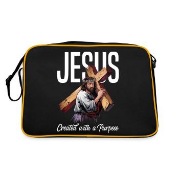 Jesus Created With A Purpose - Retro Bag - black/gold - Back
