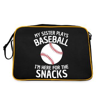 Funny Baseball Sister Saying - Retro Bag - black/gold - Back