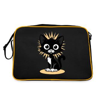 Charming black cat with radiant - Retro Bag - black/gold - Back