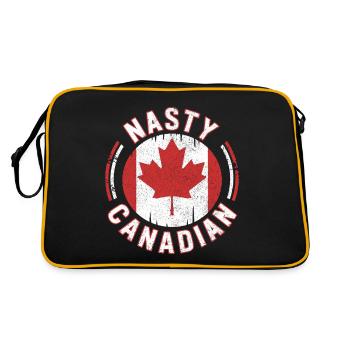 Méchant Canadien Drôle Canada Érable Coups de Coude - Sac Retro - noir/or - Dos