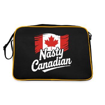 Méchant Canadien Drôle Canada Érable Coups de Coude - Sac Retro - noir/or - Dos