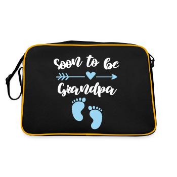 Bientôt, Grand-père, Grossesse, Grand-père - Sac Retro - noir/or - Dos