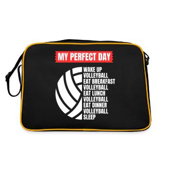 drôle de volley-ball disant joueur de volley-ball - Sac Retro - noir/or - Dos