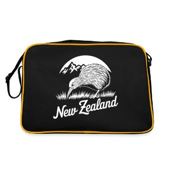 New Zealand Kiwi Mountains Nature Adventure Design - Retro Bag - black/gold - Back