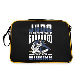 Judo: The Only Sport Where Grounded Means You're - Retro Tasche - Schwarz/Gold - Hinten